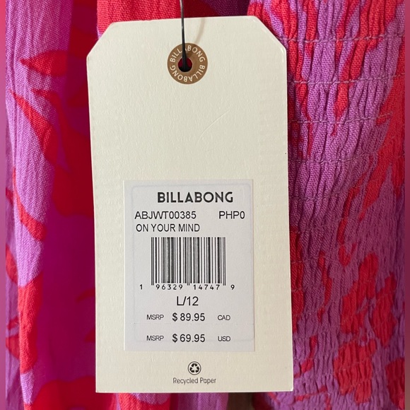 NWT Billabong on Your Mind Woven top - Picture 9 of 9